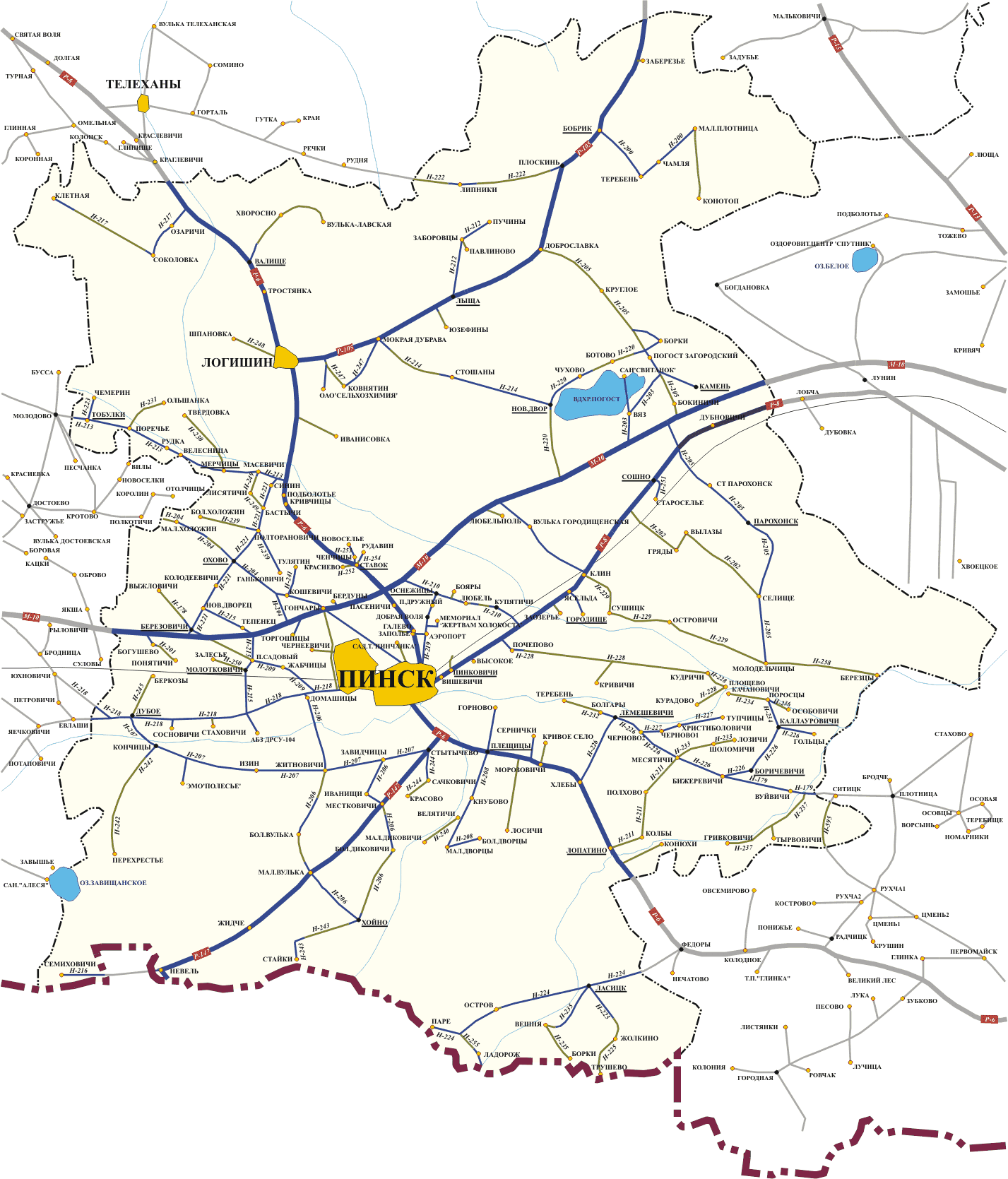 Спутниковая карта пинского района